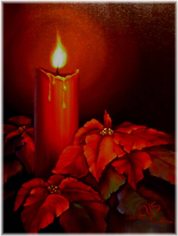 Candle Glow Poinsettias